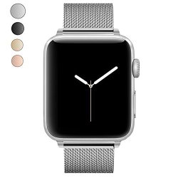Apple Watch Band Lwcus Classic Buckle Milanese Loop Iwatch Band Fancy Apple Watch Accessories For Apple Watch Series 3 Series 2 Series 1 Hermes Edition Sport 42MM-ELEGANT Silver