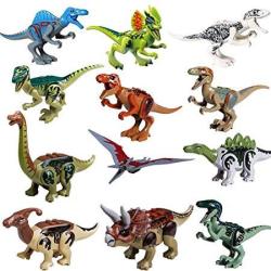EWarehouse Ststech MINI Dinosaur Toy Playset Diy Dinos Building Block Action Figures Educational Gift For Kids Pack Of 12