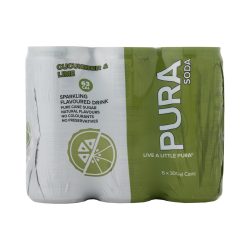 Pura Cucumber And Lime Flavoured Soda 6 X 300 Ml