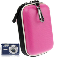 Universal Mini Digital Leather Camera Bag Size: 130 X 85 X 55mm Magenta