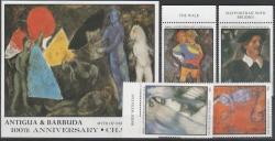 Antigua Barbuda 1987 Painting Chagall Mnh 4+bl. Stamps