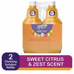 Swiffer Wetjet Multi-purpose Floor And Hardwood Cleaner Solution Refills Sweet Citrus And Zest Scent 1.25 Liter Pack Of 2