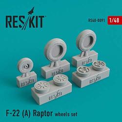 Reskit RS48-0091 - 1 48 Wheels Set F-22A Raptor Resin Detail