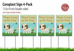 Oversize Planner By Abi Digital Solutions Dog Poop Sign Please Scoop Up The Poop No Pooping Dog Signs - 11.8 X 9 Inch Curb
