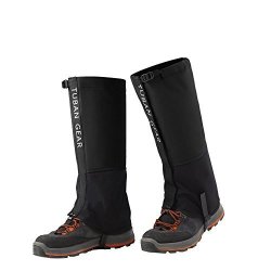 Kuyou Leg Gaiters Waterproof Snow Legging Mountain Hiking Hunting Skiing Boot Gaiters 500D High Leg Cover For Men Women Black- XL