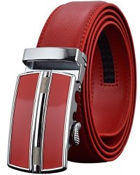Leather Belts For Men's Ratchet Dress Belt Black Brown With Automatic Buckle