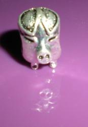 Silver Plated Bead Pig