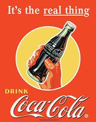 Desperate Enterprises It's The Real Thing Coca-cola Tin Sign 12.5" W X 16" H