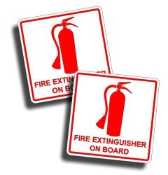 Fire Extinguisher On Board Sticker For Boat Rv Camper Truck Semi Auto Vehicle Die Cut Vinyl Decals Safe Safety