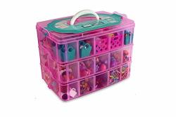 Stackable Storage Container With Handle And 30 Adjustable Compartments - Compatible With Lol Dolls Shopkins Littlest Pet Shop Rainbow Loom Beads Arts & Crafts Accessories