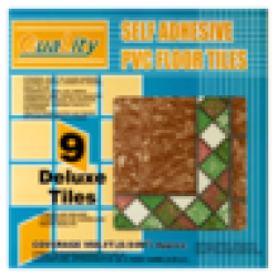 Brown & Green Pattern Self Adhesive Pvc Floor Tiles 9 Pack