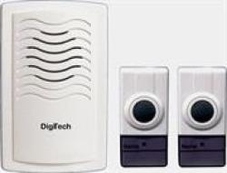 DigiTech Wireless Door Chime - BPSDC3919B - 2 X Transmitters Buttons Wireless Digital Door Bell 1 X Receiver 120M Range Open Area 16 Different
