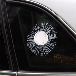 Creative 3D Deco Sport Balls Car Window Crack Decal Sticker Baseball