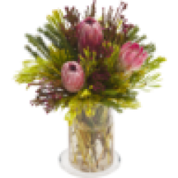 Protea Compacta & Fynbos Bouquet Vase Not Included
