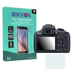 2X Mikvon Clear Screen Protector For Canon Eos 1300D III - Retail Package With Accessories
