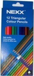 Nexx Triangular Colour Pencils - Long 12 Pack