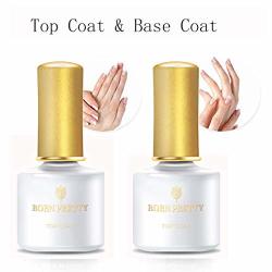 Born Pretty Base Coat Top Coat Set For Uv LED Gel Nail Polish - No Wipe Base And Top Coat Foundation Base And Top