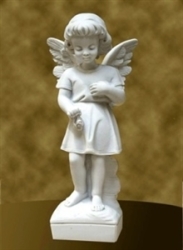 29cm Girl Marble Angel Statue