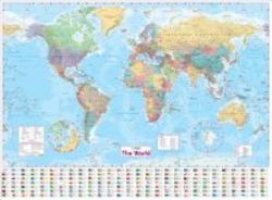 Collins World Wall Laminated Map sheet Map Flat New Edition