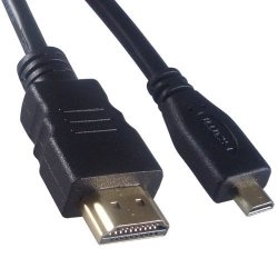 Connekt Gear 2.0M HDMI To Micro HDMI Connector Cable Male To Male Black Gold Connectors