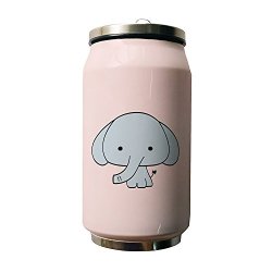 Kdnsgfds Cute Elephant Pink Double Vacuum Insulated Stainless Steel Coke Cans Water Bottle 500ML