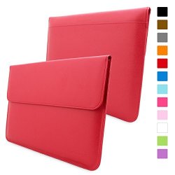 Macbook Pro 15 Sleeve Snugg - Red Leather Sleeve Case Protective Cover For Macbook Pro 15