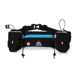 Aonijie Sports Hydration Belt With Bottle Holders - E834 - Black With Black Zip
