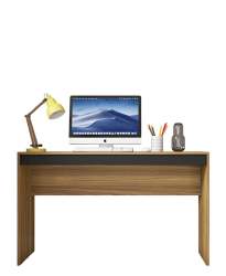 Recta Office Desk - Brown Oak & Black