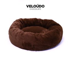 Chocolate Short-fur Velvet Veloudo Large 90CM Iremia Dog Bed