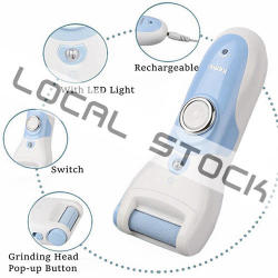 Local Stock Kemei Rechargeable Electric Foot Exfoliator Pedicure Exfoliation Dead Skin Removal