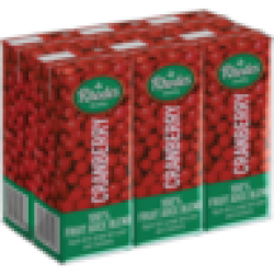Rhodes 100% Cranberry Fruit Juice Blend 6 X 200ML