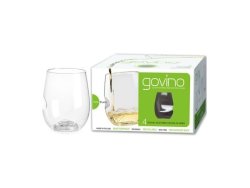 Govino Plastic Dishwasher Safe White Wine Picnic Glasses Set Of 4