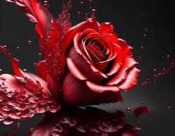 Canvas Wall Art - Red Rose Explode Artwork