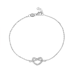 Sterling Silver & Cubic Zirconia Love Knot Bracelet