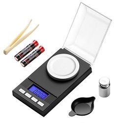 Keegh High-precision Digital Milligram Pocket Scale 100G 0.001G Reloading Jewelry Scale Tare & Pcs Lcd Display With Calibration Weights And 2 Aaa Batteries
