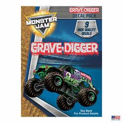 Monster Jam Grave Digger Truck - 9 Piece Licensed Decals Monster Jam Truck Stickers For Kids Toy Truck Decals Are Outdoor Rated All Weather