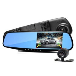 Car Cameras Car Dvr Waterproof Dual Lens Rear-view Mirror
