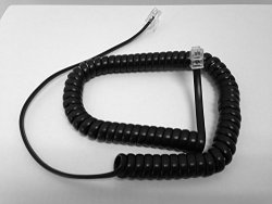 The Voip Lounge Replacement 9 Ft Black Handset Receiver Curly Coil Cord For Digium Ip Phone D40 D45 D50 D60 D62 D65 D70 D80