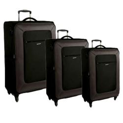 CELLINI Tempo 3 Piece Soft Shell Luggage Set Black