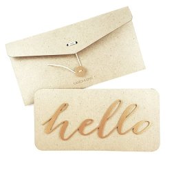 Blank Card hello Gold - Blank Card With Envelope