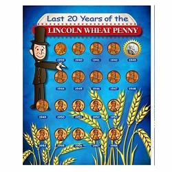 Last 20 Years Of The Lincoln Wheat Penny Beginner Coin Set| Coins For Kids Coloring Sheet And Quiz Wheat Ear Cents- American Coin Treasures