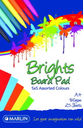A4 Brights Project Board Pad 25 Sheets
