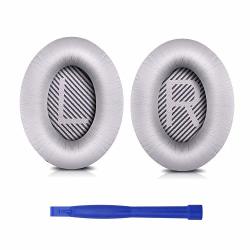 Professional Bose QC35 Ear Pads Cushions Replacement - Earpads Compatible With Bose Quietcomfort 35 QC35 And Quiet Comfort 35 II QC35 II Over-ear Headphones - Silver