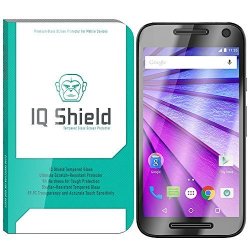 Motorola Moto G Screen Protector Iq Shield Tempered Ballistic Glass Screen Protector For Motorola Moto G 3RD Gen 2015 99.9% Transparent HD And Anti-bubble Shield - With