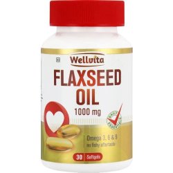 Wellvita 1000MG Flaxseed Oil Omega 3 6+9 Softgels 30 Softgels