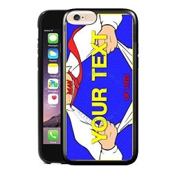 Bleureign Tm Personalized Custom Name Superhero Series: Man Of Steel Blue And Red License Plate Tpu Rubber Silicone Phone Case Back Cover For Apple Iphone