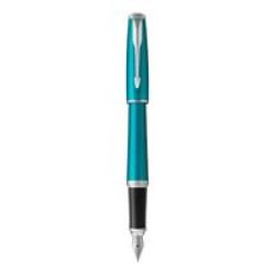 Parker - Urban Vibrant Blue Chrome Trim Fountain Pen - Medium Nib - Blue Ink
