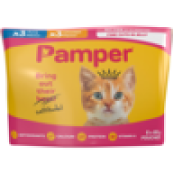 Pampers Pamper Tuna & Chicken Flavoured Kitten Wet Cat Food 6 X 85G