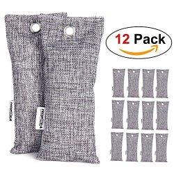 12 Pack 75G Each Bamboo Charcoal Air Purifying Bag Travel Size Shoe Deodorizer Natural Air Freshener Odor Eliminator Activated Charcoal Odor Absorber For Shoes