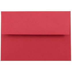 Jam Paper 4BAR A1 Colored Invitation Envelopes - 3 5 8 X 5 1 8 - Red Recycled - 50 PACK